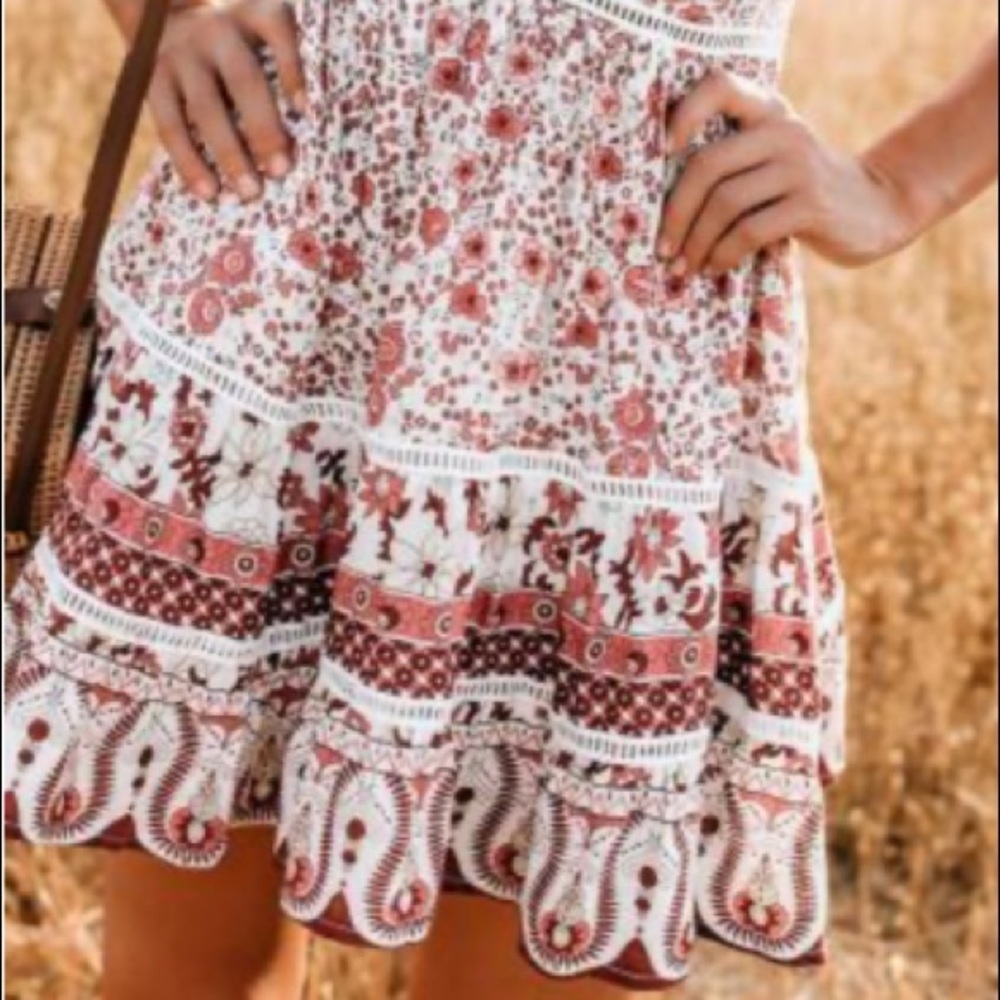 Boho Pink Floral Dress - Picture 5 of 9